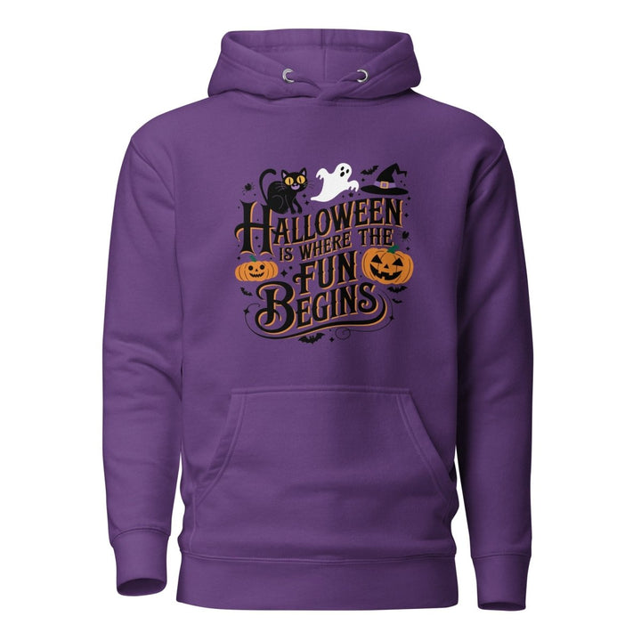Halloween is Where the Fun Begins Graphic Hoodie - Dusty Rose - S - ArtyKoala