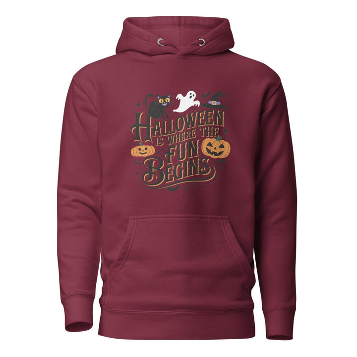 Halloween is Where the Fun Begins Graphic Hoodie - Purple - S - ArtyKoala
