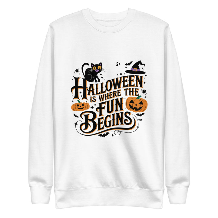 Halloween is Where the Fun Begins Unisex Premium Sweatshirt - ArtyKoala