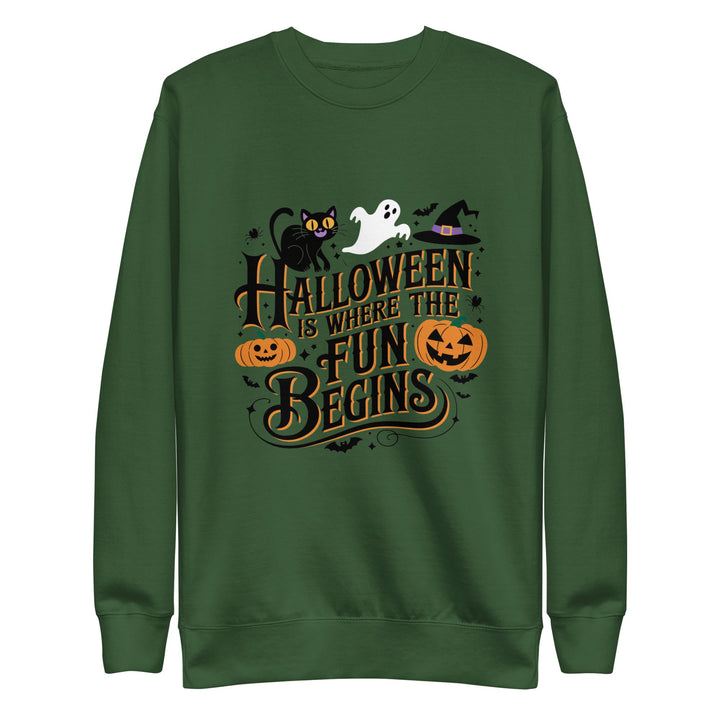 Halloween is Where the Fun Begins Unisex Premium Sweatshirt - ArtyKoala