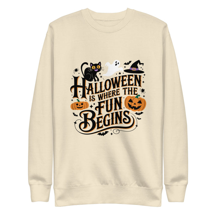 Halloween is Where the Fun Begins Unisex Premium Sweatshirt - ArtyKoala