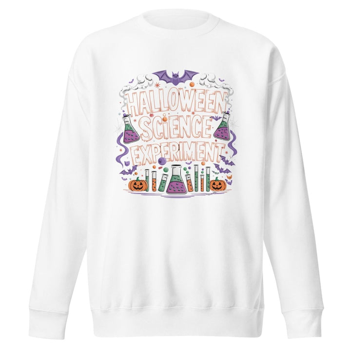Halloween Science Experiment Graphic Sweatshirt - White - S - ArtyKoala
