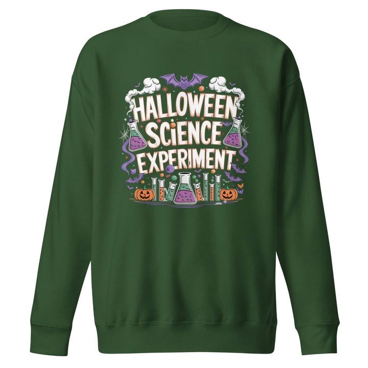 Halloween Science Experiment Graphic Sweatshirt - Forest Green - S - ArtyKoala