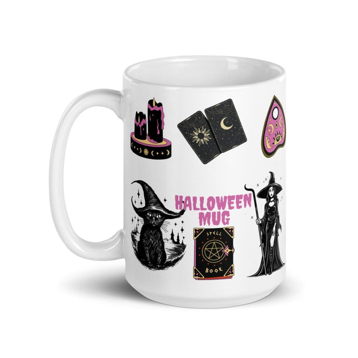 Halloween Sign White glossy mug - 15 oz - ArtyKoala