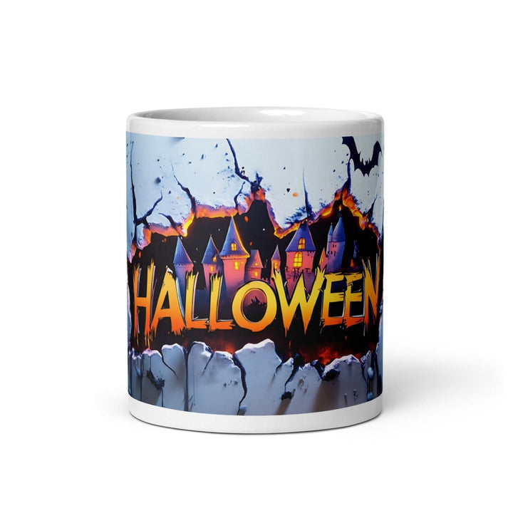 Halloween Wall White glossy mug - 11 oz - ArtyKoala