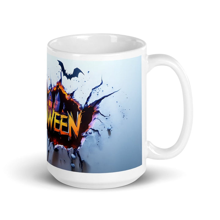 Halloween Wall White glossy mug - 15 oz - ArtyKoala