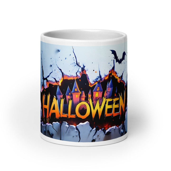 Halloween Wall White glossy mug - 15 oz - ArtyKoala