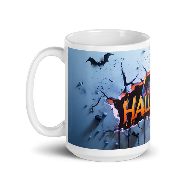 Halloween Wall White glossy mug - 15 oz - ArtyKoala