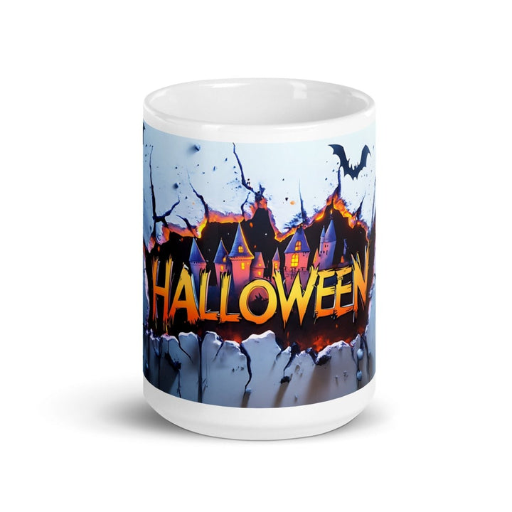 Halloween Wall White glossy mug - 15 oz - ArtyKoala