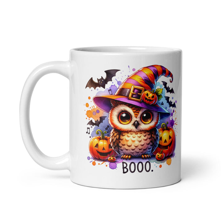 Halloween Witch Owl White glossy mug - 11 oz - ArtyKoala