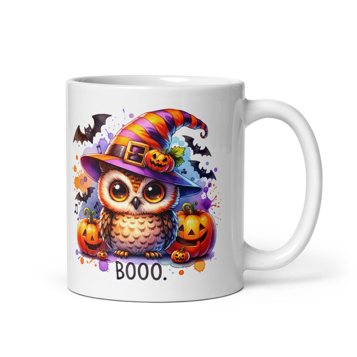 Halloween Witch Owl White glossy mug - 11 oz - ArtyKoala