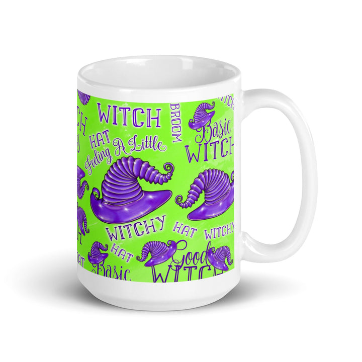 Halloween Witch Vibes White glossy mug - 15 oz - ArtyKoala