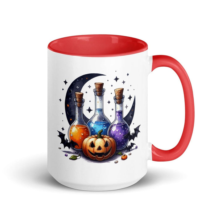 Halloween With Potion Colorful Print Mug - Red - 15 oz - ArtyKoala