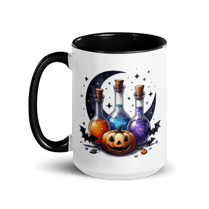 Halloween With Potion Colorful Print Mug - Black - 15 oz - ArtyKoala