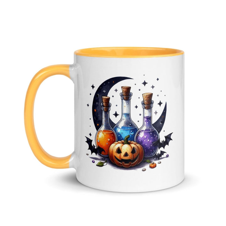 Halloween With Potion Colorful Print Mug - Golden Yellow - 11 oz - ArtyKoala