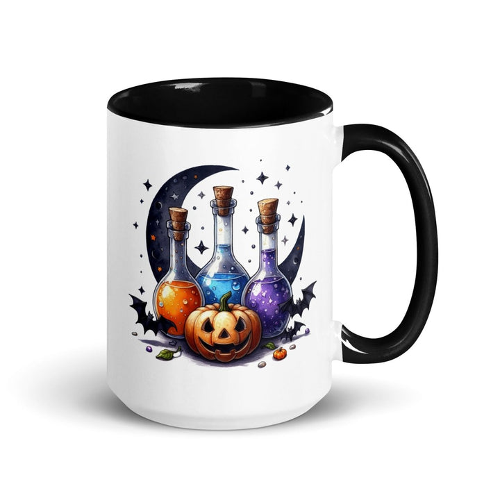 Halloween With Potion Colorful Print Mug - Black - 15 oz - ArtyKoala