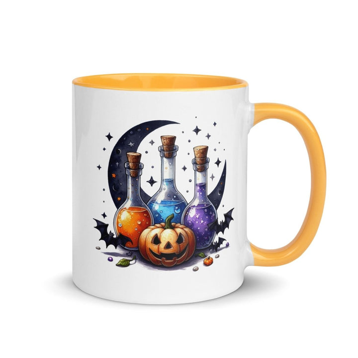 Halloween With Potion Colorful Print Mug - Golden Yellow - 11 oz - ArtyKoala