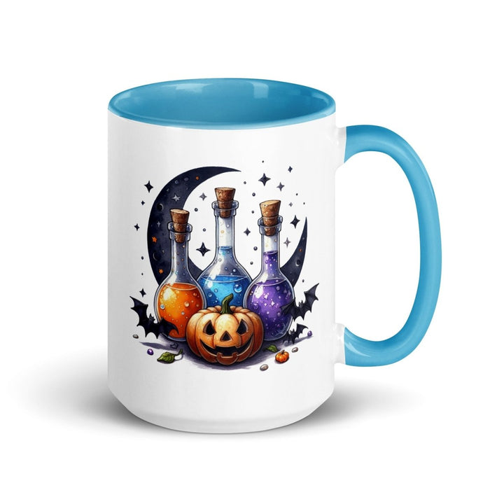 Halloween With Potion Colorful Print Mug - Blue - 15 oz - ArtyKoala