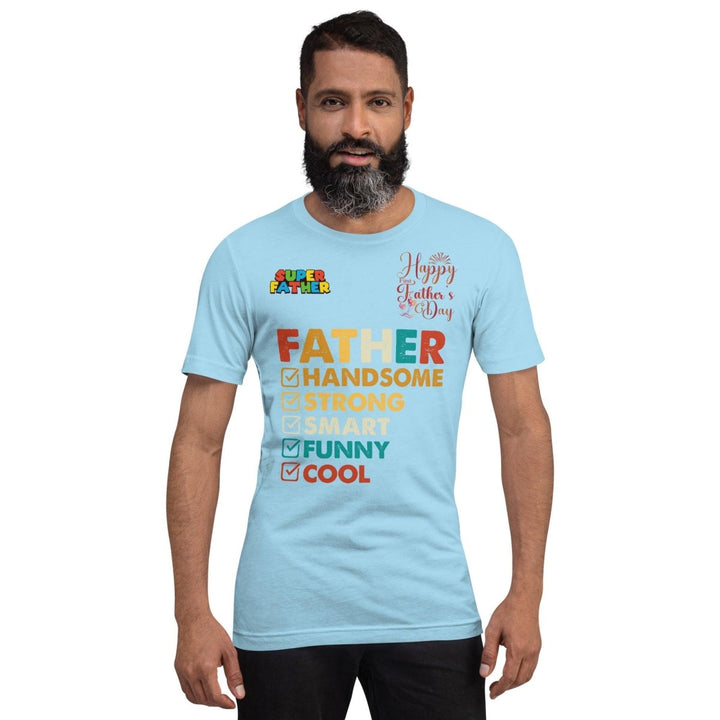 Handsome Dad Graphic Tee - Ocean Blue - S - ArtyKoala