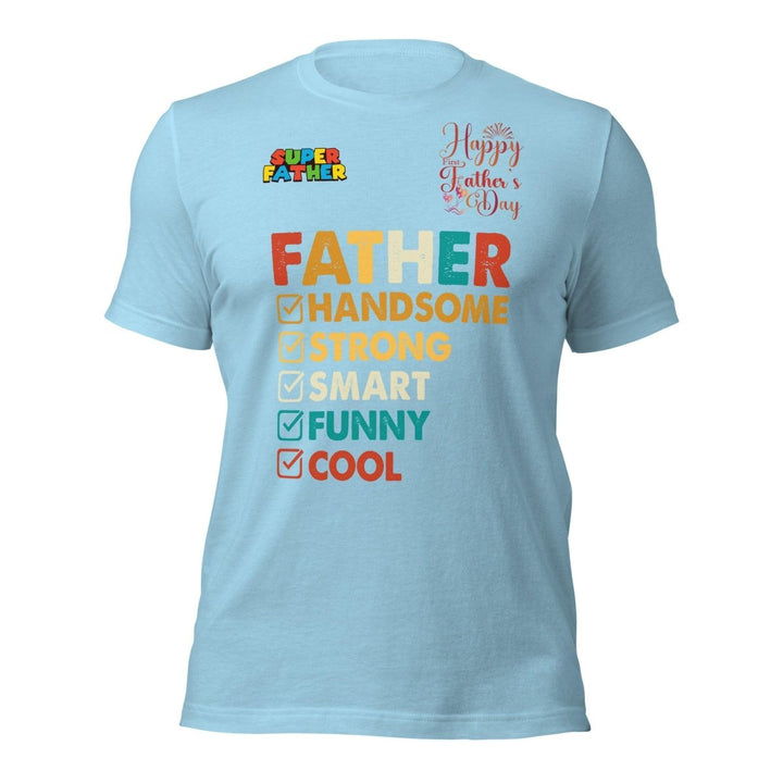 Handsome Dad Graphic Tee - Ocean Blue - S - ArtyKoala