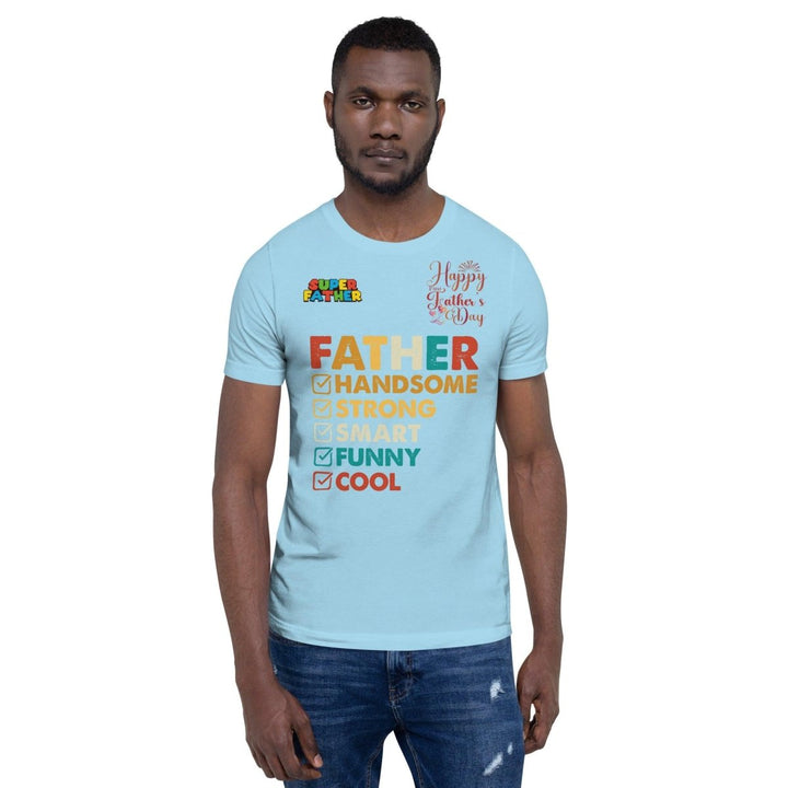 Handsome Dad Graphic Tee - Ocean Blue - S - ArtyKoala