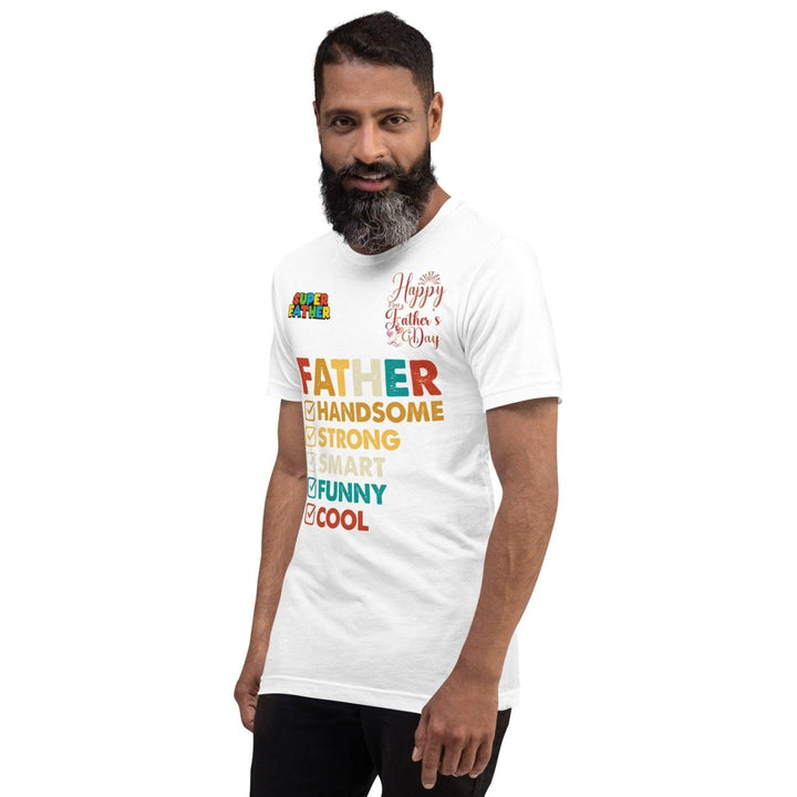 Handsome Dad Graphic Tee - White - S - ArtyKoala