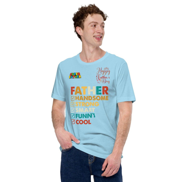 Handsome Dad Graphic Tee - Ocean Blue - S - ArtyKoala