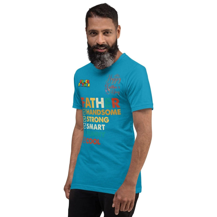 Handsome Dad Graphic Tee - Aqua - S - ArtyKoala