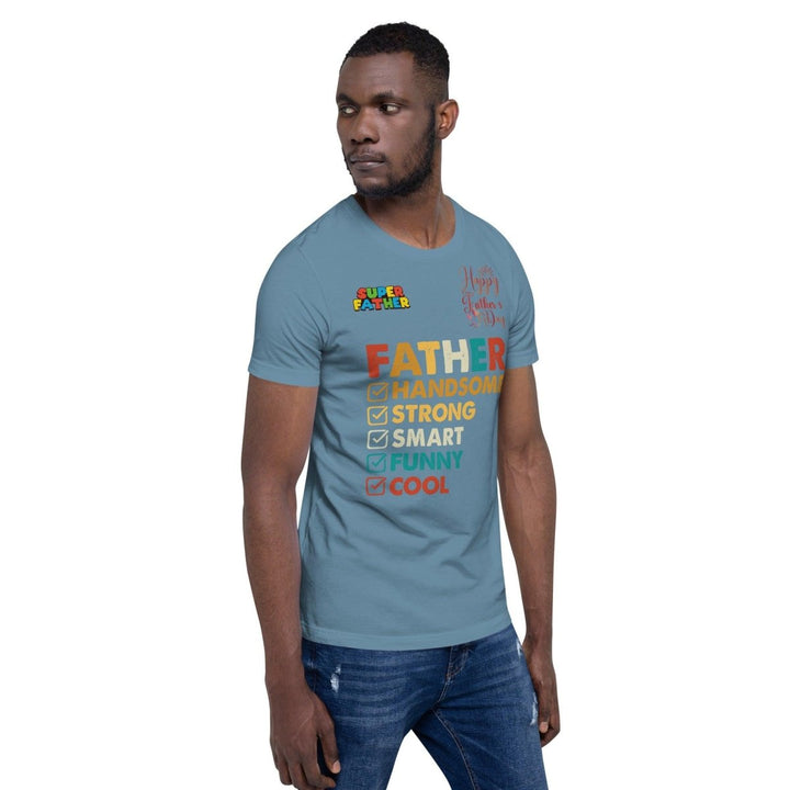 Handsome Dad Graphic Tee - Steel Blue - S - ArtyKoala
