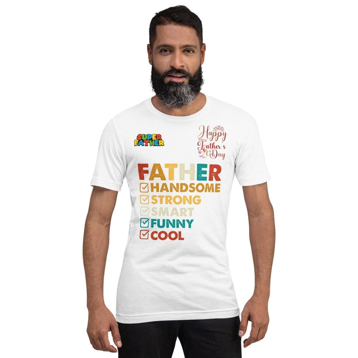 Handsome Dad Graphic Tee - White - S - ArtyKoala