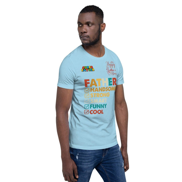 Handsome Dad Graphic Tee - Ocean Blue - S - ArtyKoala