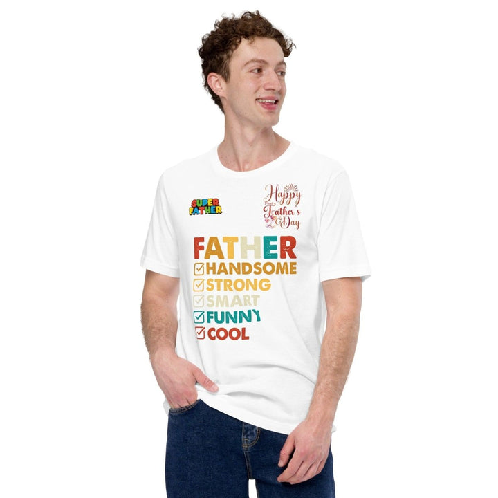 Handsome Dad Graphic Tee - White - S - ArtyKoala
