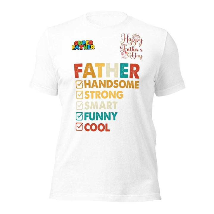 Handsome Dad Graphic Tee - White - S - ArtyKoala