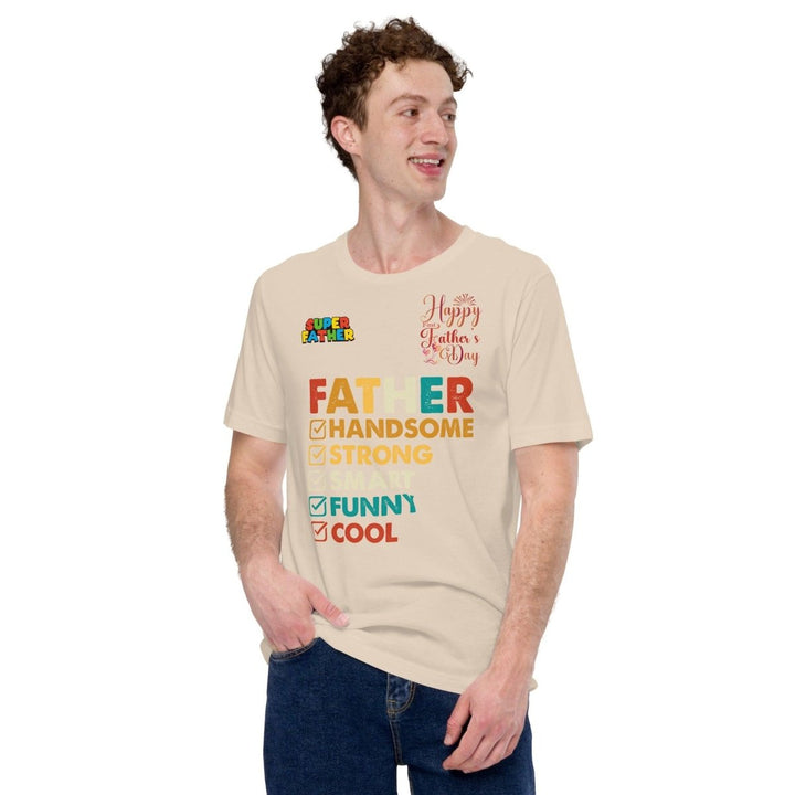 Handsome Dad Graphic Tee - Soft Cream - S - ArtyKoala