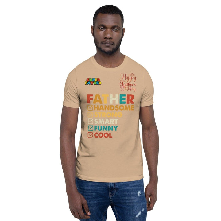 Handsome Dad Graphic Tee - Tan - S - ArtyKoala