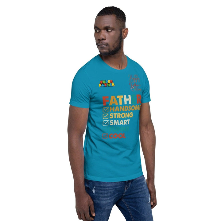 Handsome Dad Graphic Tee - Aqua - S - ArtyKoala