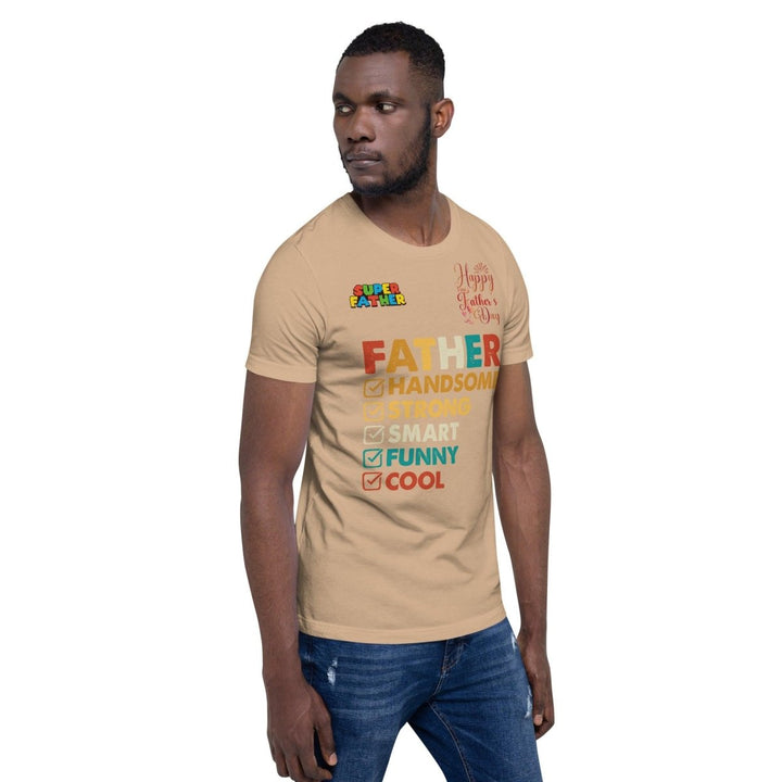 Handsome Dad Graphic Tee - Tan - S - ArtyKoala