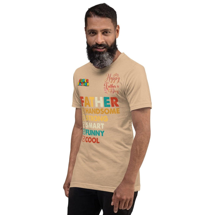 Handsome Dad Graphic Tee - Tan - S - ArtyKoala