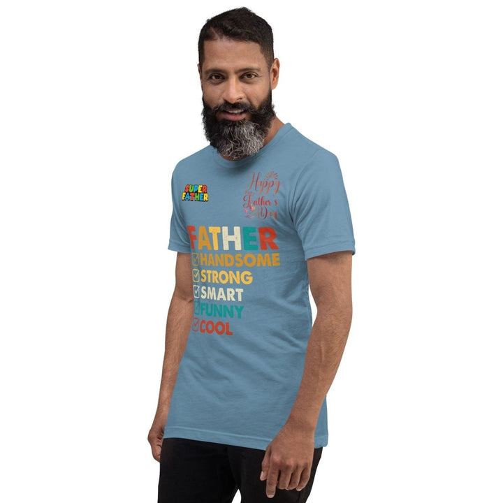 Handsome Dad Graphic Tee - Steel Blue - S - ArtyKoala