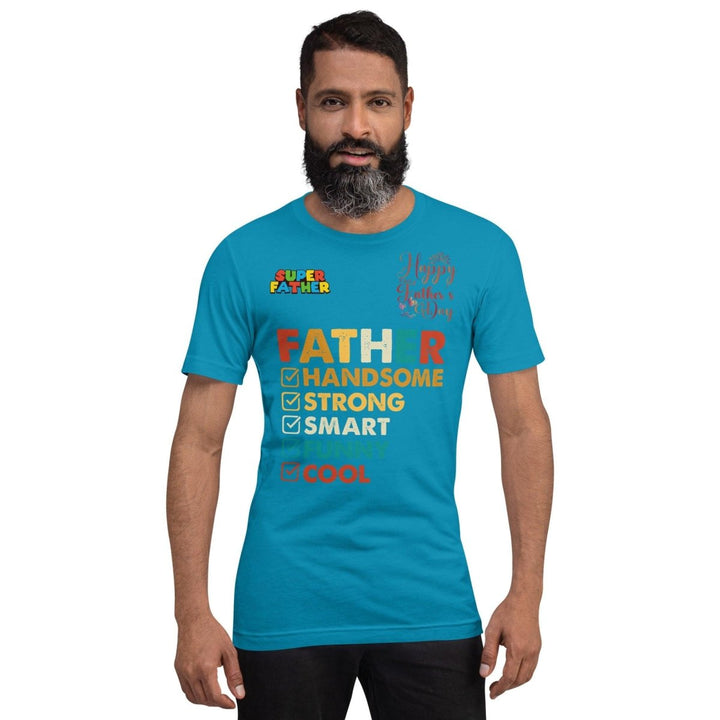 Handsome Dad Graphic Tee - Aqua - S - ArtyKoala