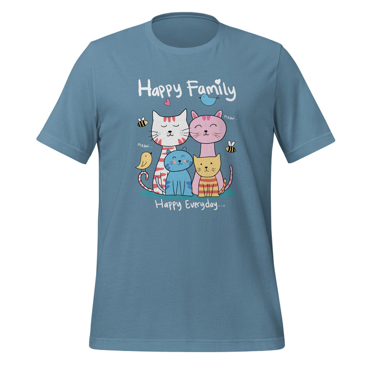 Happy Family Premium Unisex T-shirt - Steel Blue / S - ArtyKoala