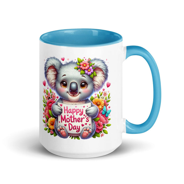 Happy Mother's Day Mug with Color Inside - Blue / 15 oz - ArtyKoala