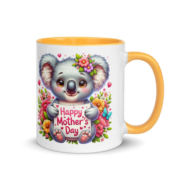 Happy Mother's Day Mug with Color Inside - Golden Yellow / 11 oz - ArtyKoala