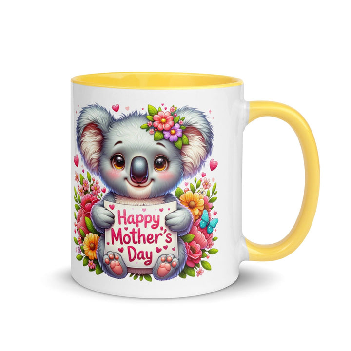 Happy Mother's Day Mug with Color Inside - Yellow / 11 oz - ArtyKoala