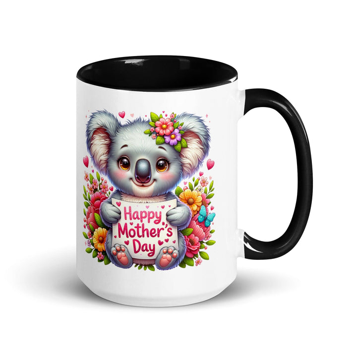 Happy Mother's Day Mug with Color Inside - Black / 15 oz - ArtyKoala