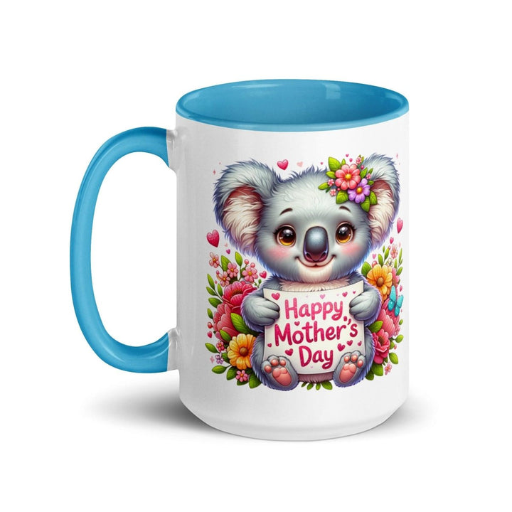 Happy Mother's Day Colorful Print Mug - Blue - 15 oz - ArtyKoala