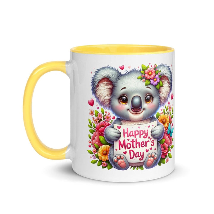 Happy Mother's Day Colorful Print Mug - Yellow - 11 oz - ArtyKoala