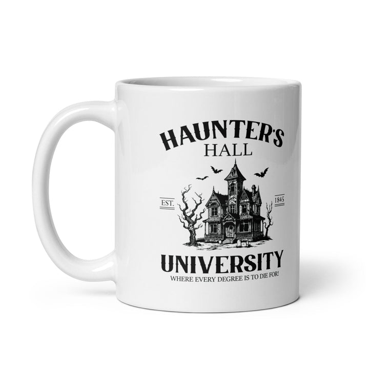 Haunter's Hall University White glossy mug - 11 oz - ArtyKoala