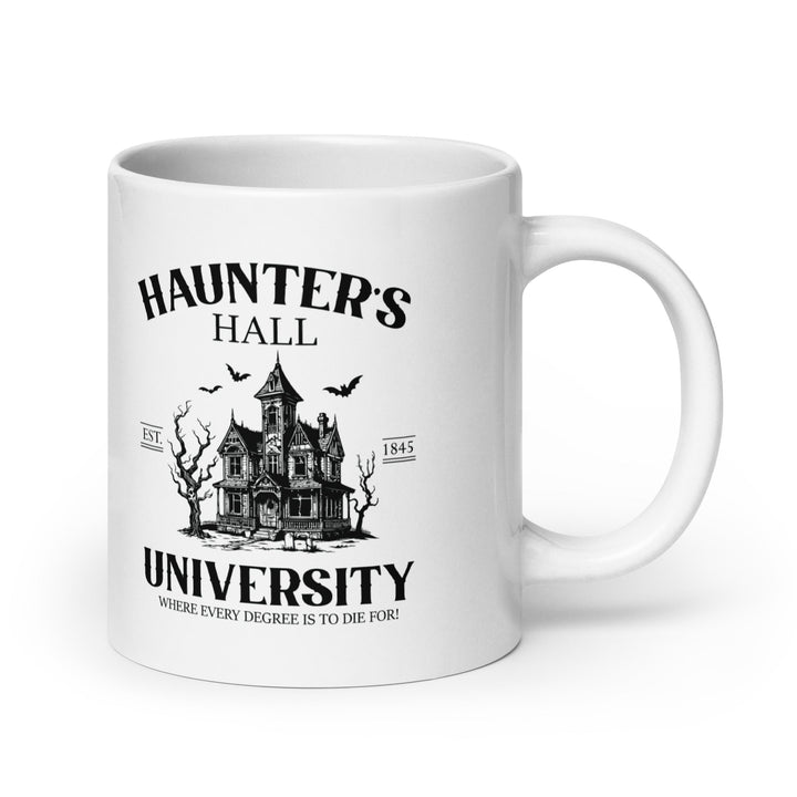 Haunter's Hall University White glossy mug - 20 oz - ArtyKoala