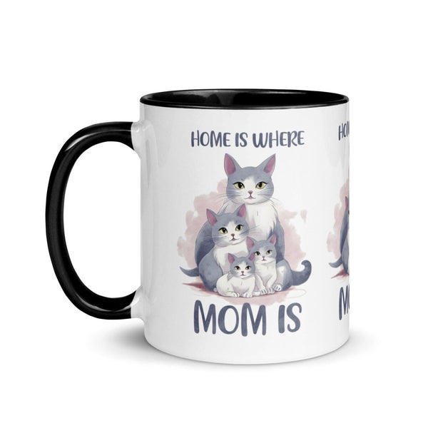 Home Is Where Mom Colorful Print Mug - Black - 11 oz - ArtyKoala